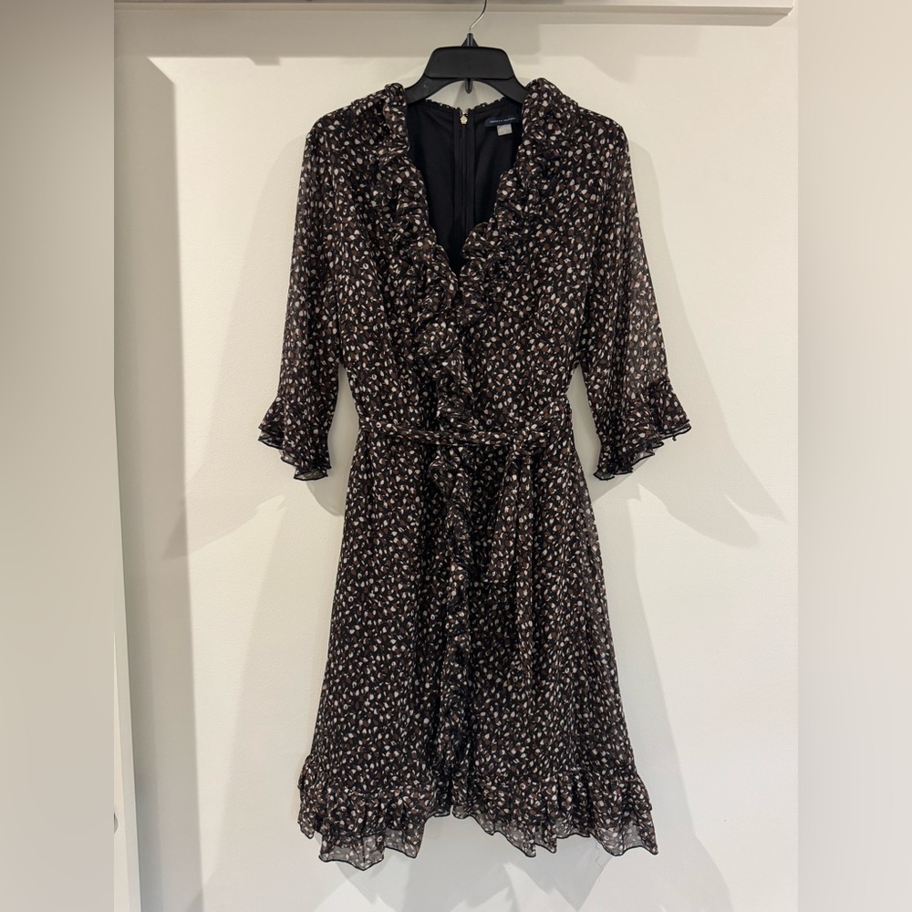 Tommy Hilfiger Black & Brown ruffle dress